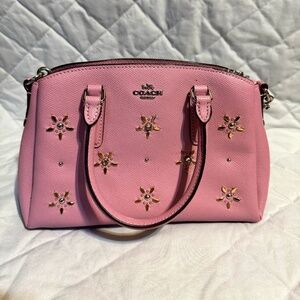 Coach Mini Sage Carryall Handbag – Tulip Pink Studded Leather